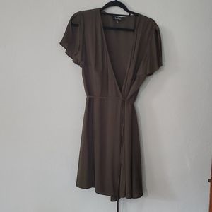 Lulu's olive wrap dress L